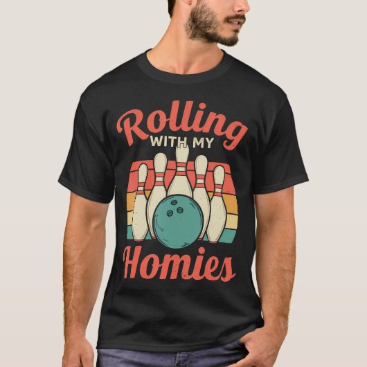 Mit meiner Bowling-Mannschaft Bowling-Mannschaft L T-Shirt (Vorderseite)
