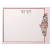 Mit meiner Liebe Palestine floral map PINK Notepad Notizblock (Vorderseite)