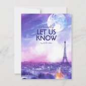Mit Menü Amour Éternel RSVP-Karte RSVP Karte (Vorderseite)