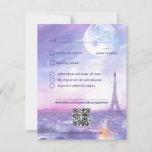 Mit Menü Amour Éternel RSVP-Karte RSVP Karte (Rückseite)