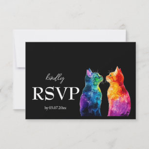 Mit Menü. 🌈 ❤️ Haushalt für die Liebe von Regenbo RSVP Karte