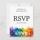 🌈 mit Menü LGBTQ gestrichen mit Liebe Hochzeit RSVP Karte (Vorderseite)