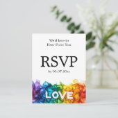 🌈 mit Menü LGBTQ gestrichen mit Liebe Hochzeit RSVP Karte (Stehend Vorderseite)