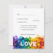 🌈 mit Menü LGBTQ gestrichen mit Liebe Hochzeit RSVP Karte (Rückseite)