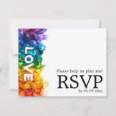 🌈 mit Menü LGBTQ gestrichen mit Liebe Hochzeit RSVP Karte (Vorderseite)