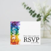 🌈 mit Menü LGBTQ gestrichen mit Liebe Hochzeit RSVP Karte (Stehend Vorderseite)