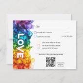 🌈 mit Menü LGBTQ gestrichen mit Liebe Hochzeit RSVP Karte (Rückseite)