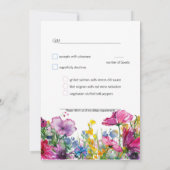 💍 mit Menü Meadow Blooms RSVP-Karte Einladung (Rückseite)