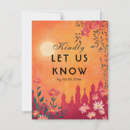 Mit Menü Wahl Sunset Serenade Hochzeit RSVP Karte