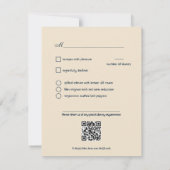 Mit Menü Wahl Sunset Serenade Hochzeit RSVP Karte (Rückseite)