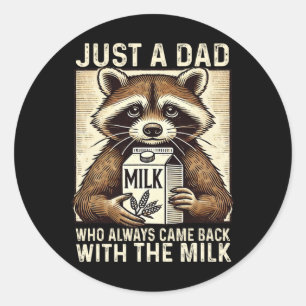 Mit Milk Vathers Day Vater Husband Retro Vintag Runder Aufkleber