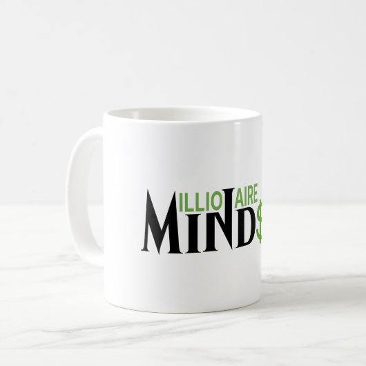 "Mit Millionär Mindset Cup Ihren Erfolg stärken Kaffeetasse (Vorderseite Links)