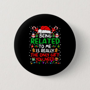 Mit mir verwandt Lustige Weihnachten Familie Xmas Button