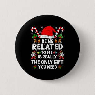 Mit mir verwandt Lustige Weihnachten Familie Xmas Button