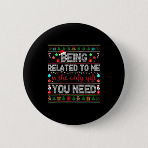 Mit mir verwandt Lustige Weihnachten Familie Xmas  Button