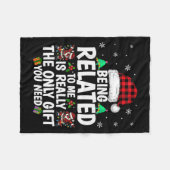 Mit mir verwandt Lustiger Weihnachten Familie Xmas Fleecedecke (Vorderseite (Horizontal))