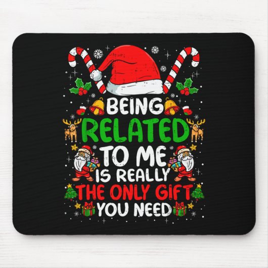 Mit mir verwandt Lustiger Weihnachten Familien Xma Mousepad (Vorne)