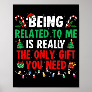 Mit mir verwandt Lustiger Weihnachten Familien-Xma Poster