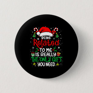Mit mir verwandt Lustiges Weihnachten Familie Xmas Button