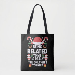 Mit mir verwandt Lustiges Weihnachten Familie Xmas Tasche