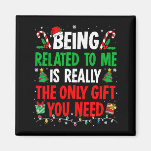 Mit mir verwandt Lustiges Weihnachten Familien-Xma Magnet