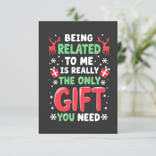 Mit mir verwandt zu sein ist wirklich das einzige einladung (Stehend Vorderseite)