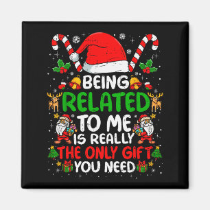 Mit mir verwandt zu sein Lustiges Weihnachten Fami Magnet