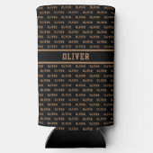 Mit modernen Namen schwarzes Muster kühlen Selters Dosenkühler (Rückseite)