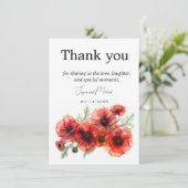 Mit Mohnchen Scarlet Petal Serenade Dankeskarte (Stehend Vorderseite)