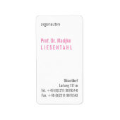 Mit Monogram Hochformat Business Card Adressaufkleber (Vorne)