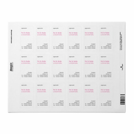 Mit Monogram Hochformat Business Card Adressaufkleber (Vorne)