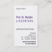 Mit Monogram Hochformat Business Card Visitenkarte (Vorderseite)