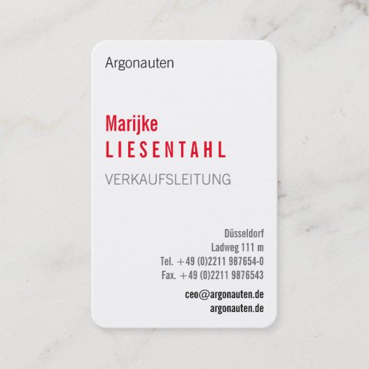 Mit Monogram Hochformat Visitenkarte (Vorderseite)