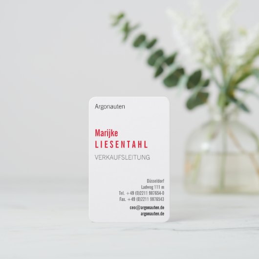 Mit Monogram Hochformat Visitenkarte (Stehend Vorderseite)