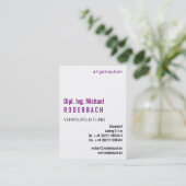 Mit Monogram Hochformat Visitenkarte (Stehend Vorderseite)