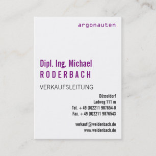 Mit Monogram Hochformat Visitenkarte