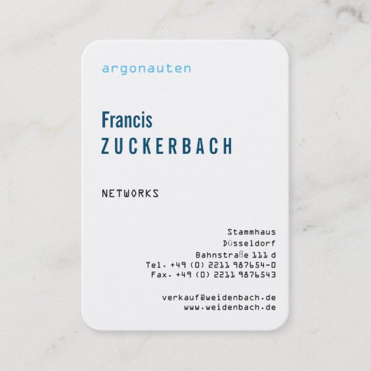 Mit Monogram Hochformat Visitenkarte (Vorderseite)