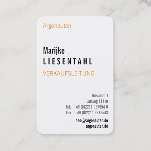 Mit Monogram Hochformat Visitenkarte (Vorderseite)