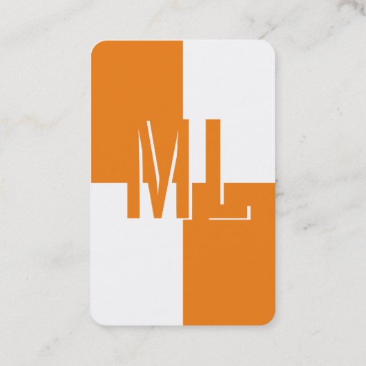 Mit Monogram Hochformat Visitenkarte (Rückseite)