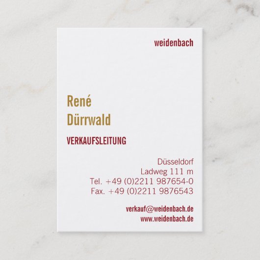 Mit Monogram Hochformat Visitenkarte (Vorderseite)