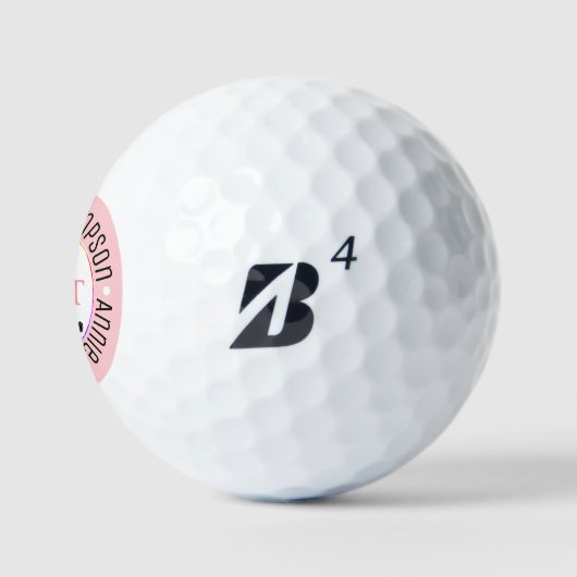 Mit Monogramm 2-Initialen Feminine Pink Golfball (Logo)