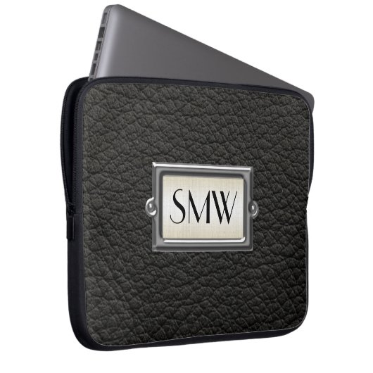 Mit Monogramm 3-Buchstaben-Führungskraft Männer Pe Laptopschutzhülle (Vorne Rechts)