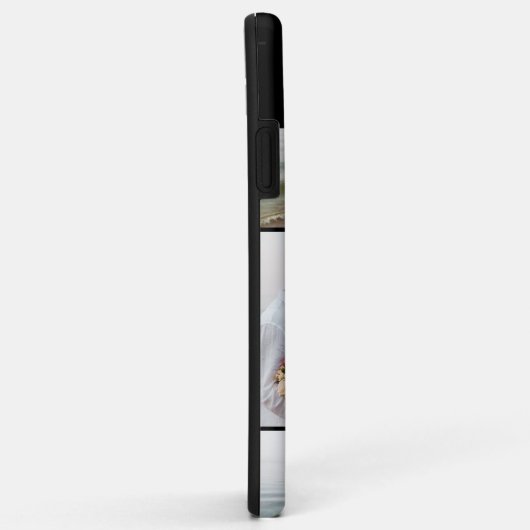 Mit Monogramm 5 FotoCollage Schwarz Case-Mate iPhone Hülle (Hinten/Rechts)