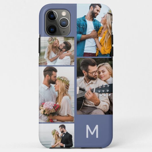 Mit Monogramm 5 Fotomaterial Blau Case-Mate iPhone Hülle (Rückseite)