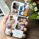 Mit Monogramm 5 Fotomaterial Seefahrt Case-Mate iPhone Hülle<br><div class="desc">Maßgeschneiderte iPhone-Gehäuse mit Ihrem ersten, Multi-Foto Collage und Meereshintergrund. Die Fotovorlage ist für Sie bereit, Ihre Bilder im Uhrzeigersinn von oben nach rechts hinzuzufügen. Das Set ist für Sie bereit. Die Collage aus dem Foto verwendet Landschafts- und Porträtformate, um Ihnen eine Vielzahl von Optionen zu bieten, um Ihre Lieblingspics in...</div>