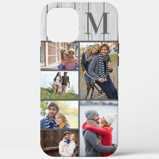 Mit Monogramm 6 Foto Collage Whitewusch Case-Mate iPhone Hülle (Rückseite)