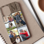 Mit Monogramm 6 Fotomaterial Braunholz Case-Mate iPhone Hülle<br><div class="desc">Mit Monogramm Foto Collage iPhone Gehäuse, die Sie mit 6 Ihrer Lieblings-Fotos und Ihre erste personalisieren können. Die Vorlage ist für Sie bereit, um Ihre Fotos, die in Landschafts-und Porträtformaten angezeigt werden, in Set zu setzen. Das Design hat einen rustikal braunen Holzhintergrund mit braunen Rändern und Typografie für Ihren Anfang....</div>