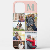 Mit Monogramm 6 Fotomaterial Peach Green Case-Mate iPhone Hülle (Rückseite)