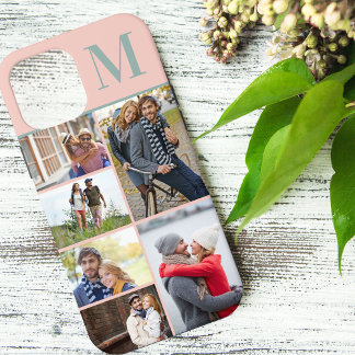 Mit Monogramm 6 Fotomaterial Peach Green Case-Mate iPhone Hülle