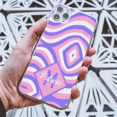 Mit Monogramm 70er Groovy pink & lila psychedelisc Case-Mate iPhone Hülle